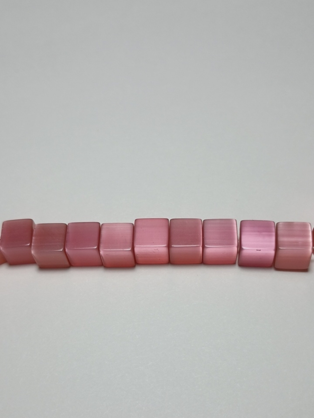 3/$15 6mm Cats Eye Cube Beads Dark Pink 16" Strand 1677GL